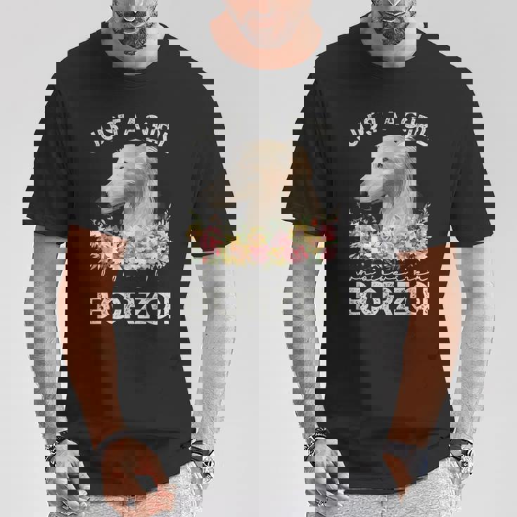 ボルゾイシャツ犬ギフト彼女を愛する女の子だけボルゾイ Tシャツ 面白い贈り物