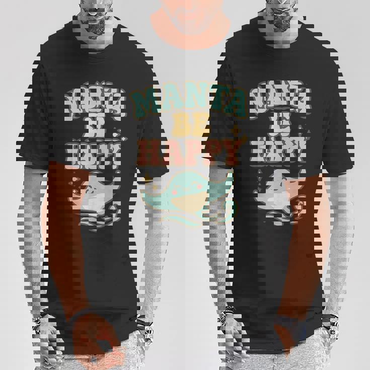 マンタ・ビ・ハッピー Tシャツ 面白い贈り物