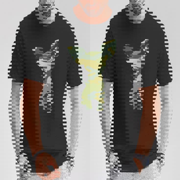 ミリタリー チワワ カモ メンズ プリント Us Dog Pup 退役軍人ギフト Tシャツ 面白い贈り物