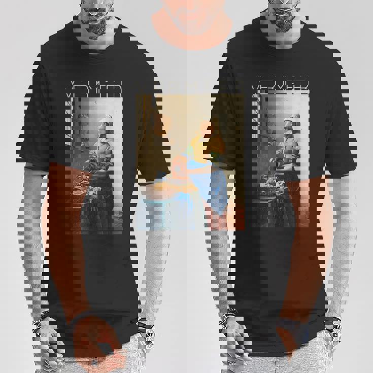 ヨハネス・フェルメール 芸術家のための芸術 ミルクメイド Tシャツ 面白い贈り物