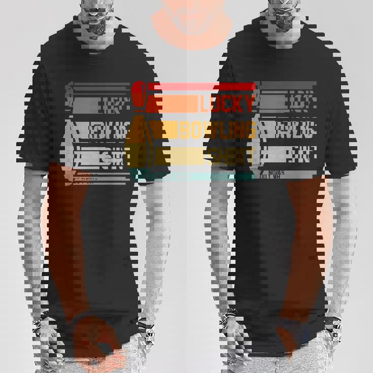 ラッキーボーリングシャツ おもしろボーリングトーナメントボウラーヴィンテージ Tシャツ 面白い贈り物