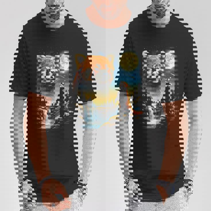 レッサーパンダ ハウリング トゥ ザ ムーン ミーム おもしろ 90年代 レッサーパンダ Tシャツ 面白い贈り物