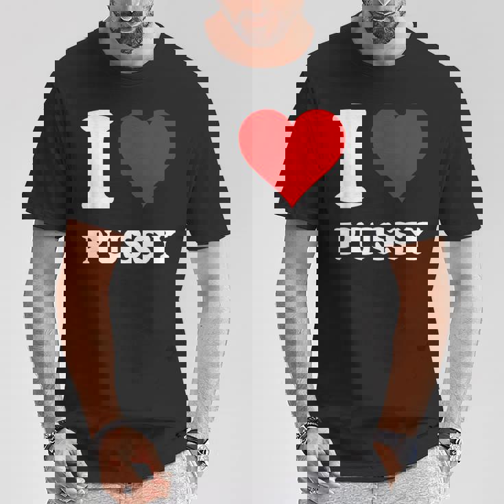 レッドハート I Love Pussy Tシャツ 面白い贈り物