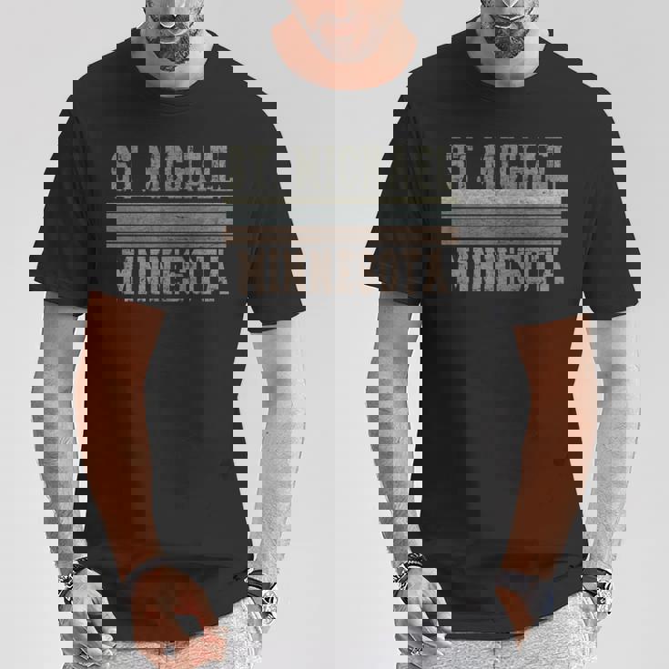 レトロ セントマイケル ミネソタ 長袖tシャツ Tシャツ 面白い贈り物