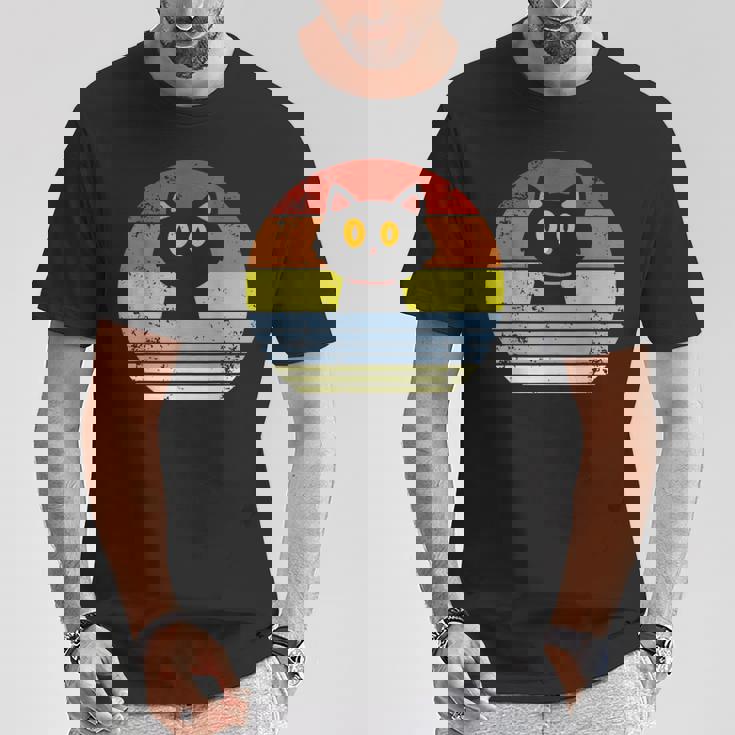 レトロ 猫 ヴィンテージ かわいい 子猫 ニャー キティ キティ Tシャツ 面白い贈り物