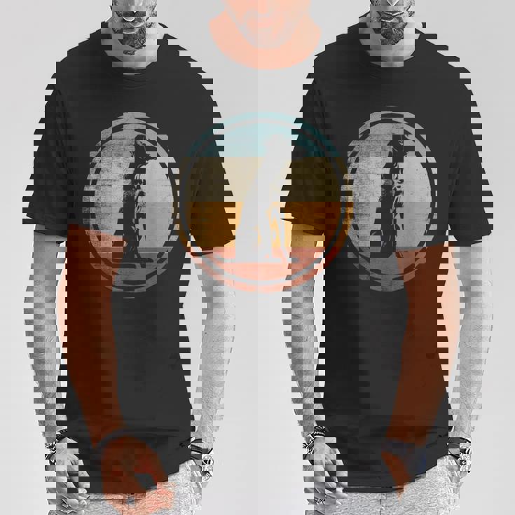 レトロなビンテージ デザインのワイマラナー犬 Tシャツ 面白い贈り物