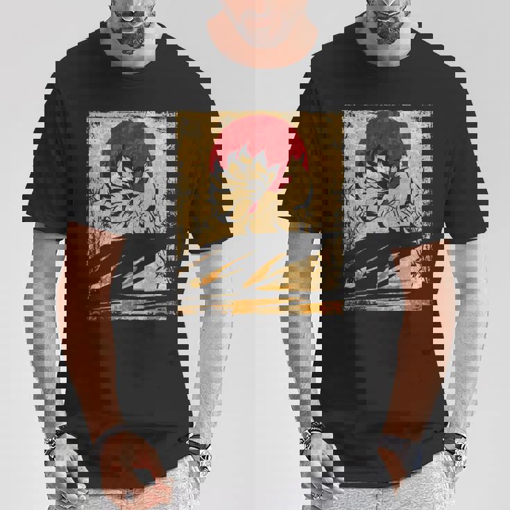 九尾の狐 日本のレトロアート 長袖tシャツ Tシャツ 面白い贈り物