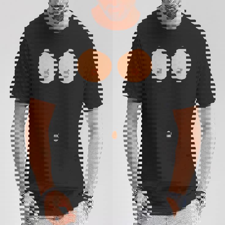 乳首おへそボタン おっぱい 面白いコスチューム Tシャツ 面白い贈り物