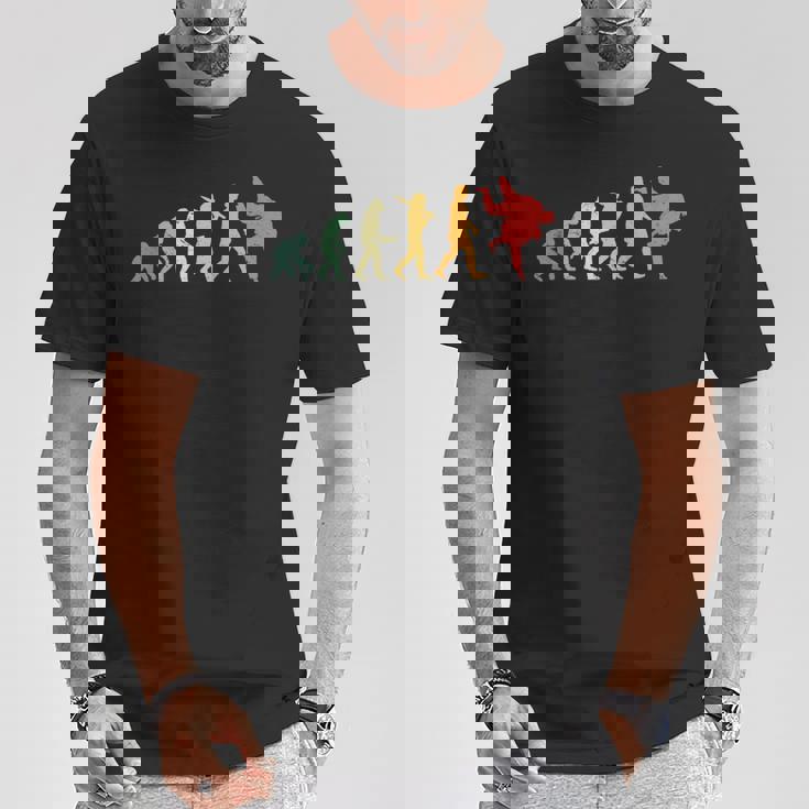 人類の進化 エボリューション 道場 柔道好き 趣味 古武道 柔道家 柔道部 レトロ おもしろ 柔道 Tシャツ 面白い贈り物