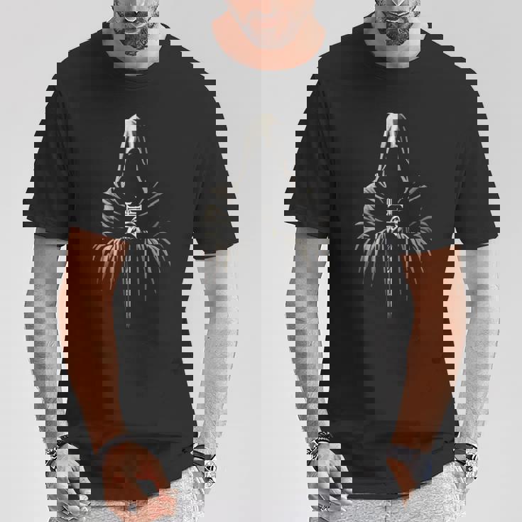 僧侶ゴシック 僧侶のカウル 十字架付き 中世 長袖tシャツ Tシャツ 面白い贈り物