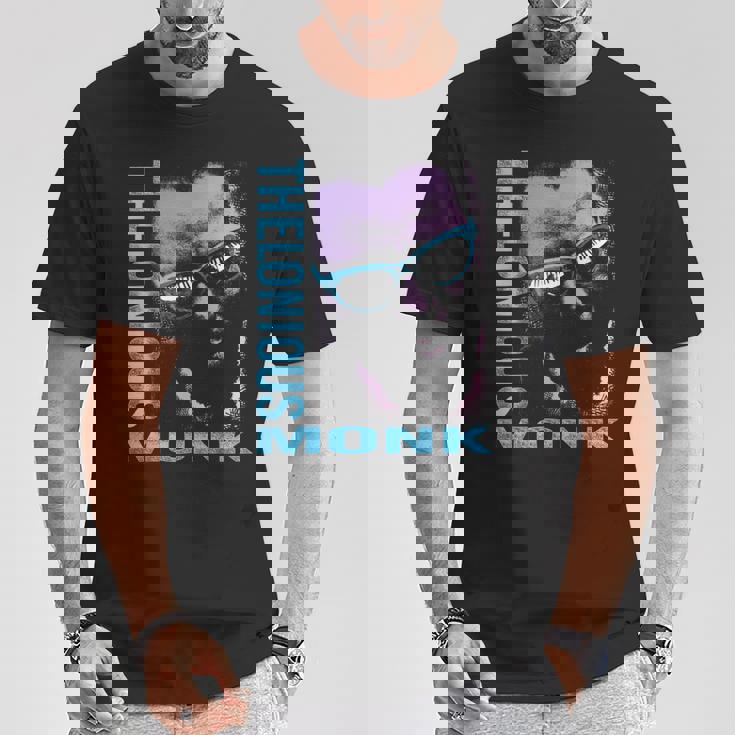 公式セロニアス・モンク・ジャズ・アイコン・マーチ イタリアの鍵盤 Tシャツ 面白い贈り物