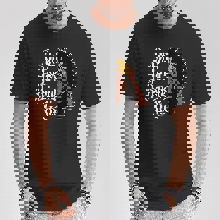 可愛いアフロ黒ギャルメラネティッドソープソウル Tシャツ 面白い贈り物