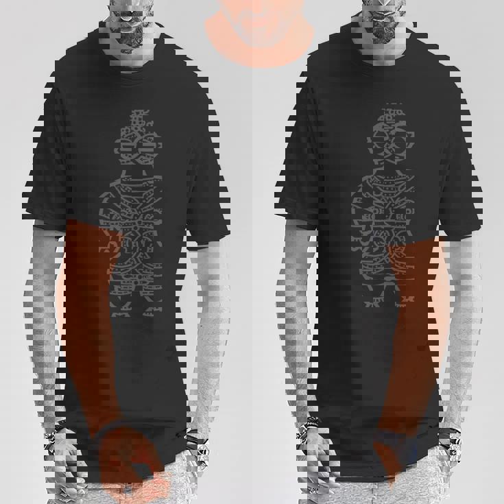 土偶 縄文 時代 遮光器土偶 宇宙人 エイリアン はにわ かわいい シュール シンプル 長袖tシャツ Tシャツ 面白い贈り物