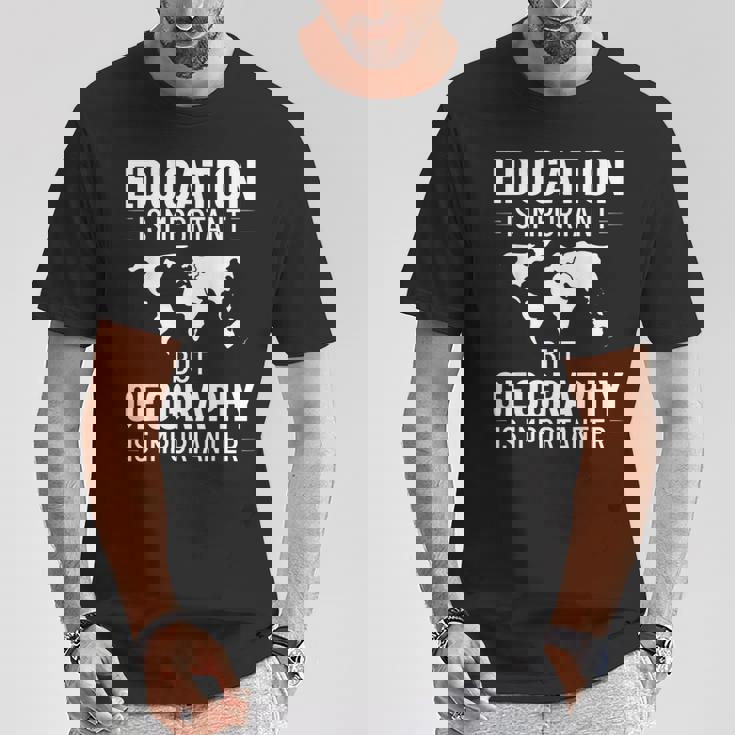 地理教師 地理学者 世界地図 学習史 Tシャツ 面白い贈り物