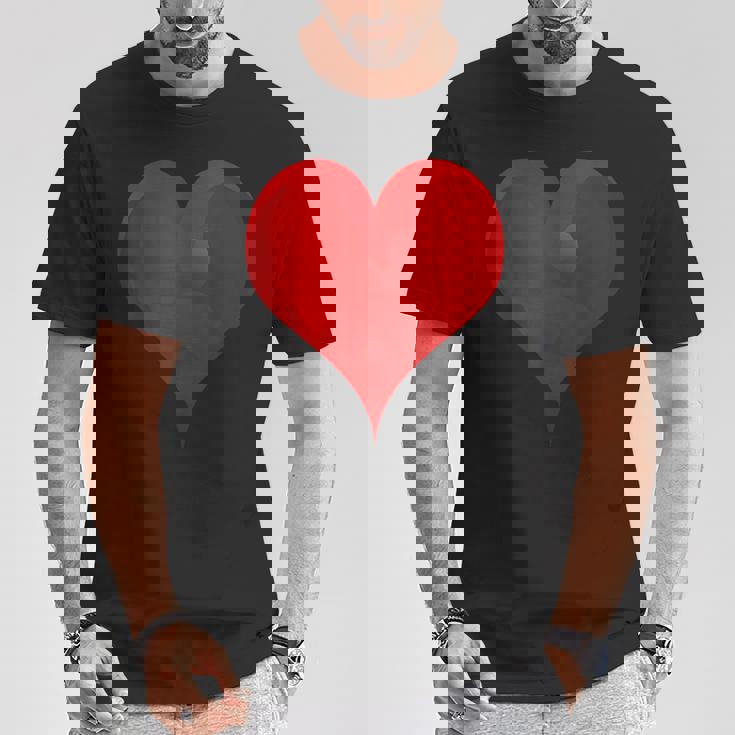 大きな赤いハート Tシャツ 面白い贈り物