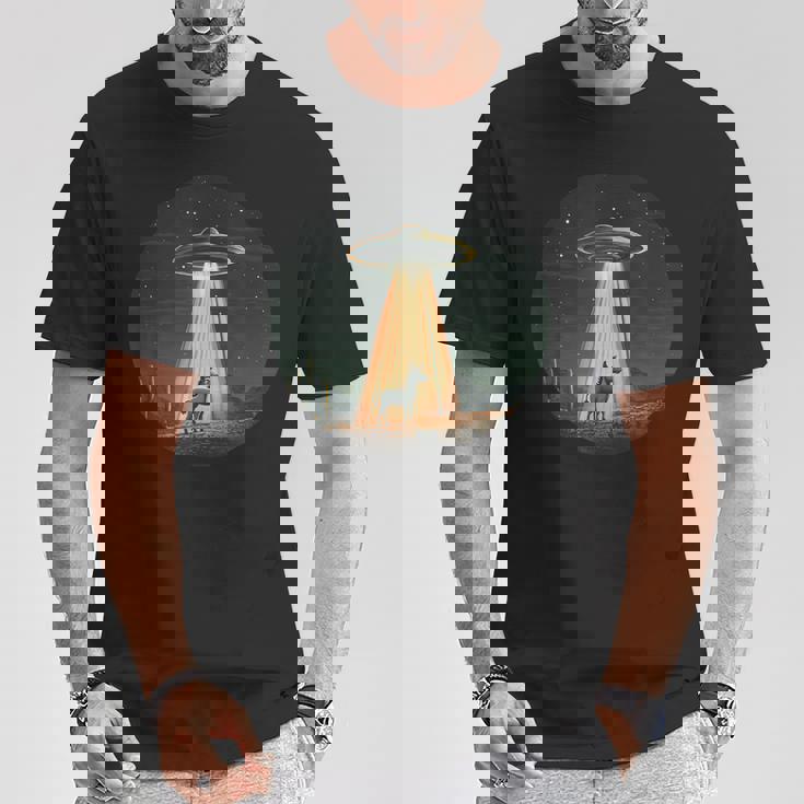 宇宙宇宙人のためにufoに誘拐された宇宙好きのロバ Tシャツ 面白い贈り物