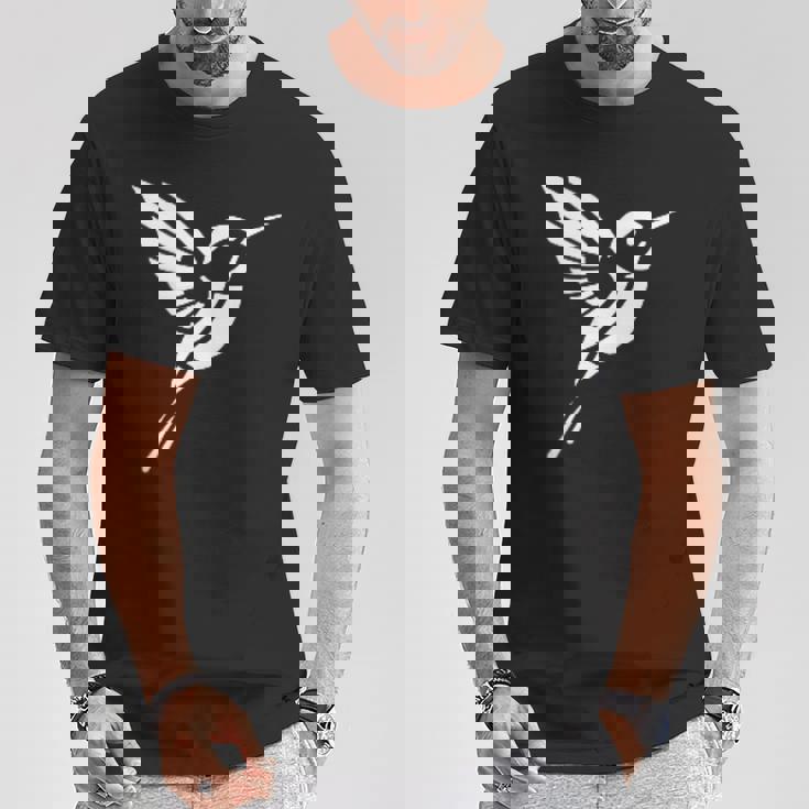 小さなシンプルなミニマリストかわいいハチドリ鳥ハチドリ Tシャツ 面白い贈り物