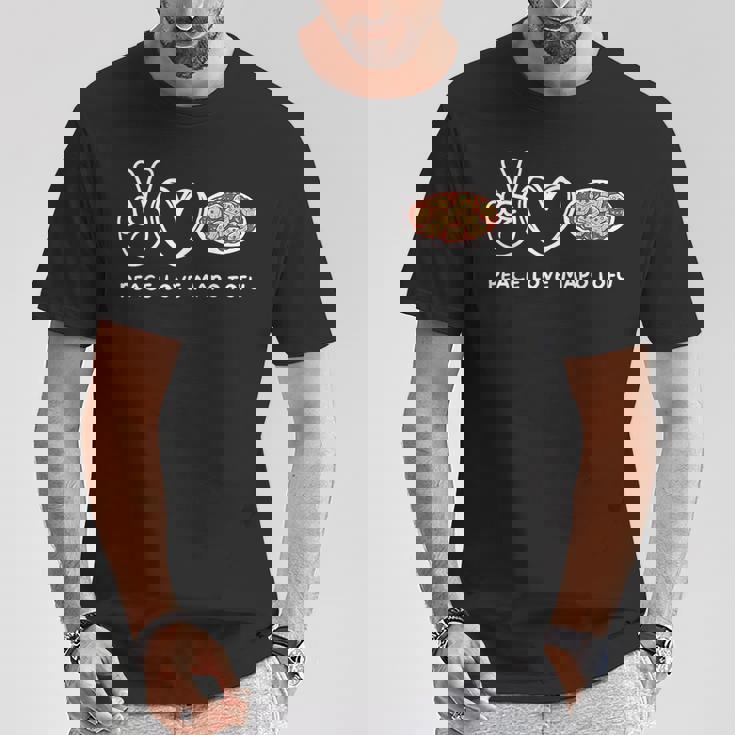 平和 愛 麻婆豆腐 レトロ 麻婆豆腐好き 食べ物好き Tシャツ 面白い贈り物