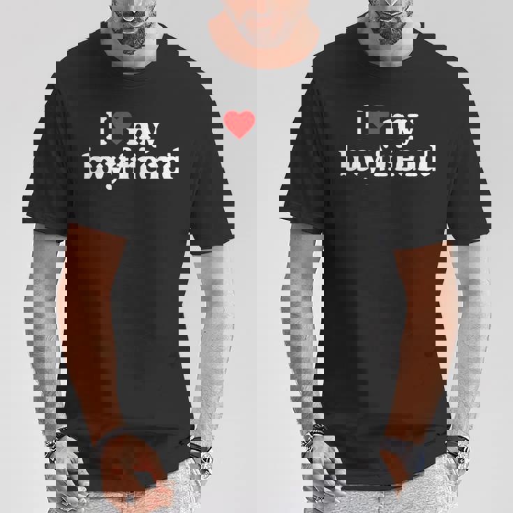彼氏を愛してる I Love My Boyfriend Tシャツ 面白い贈り物