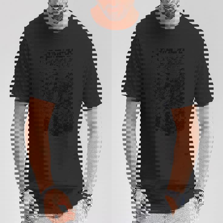 恐竜に乗る楽しいイエス Tシャツ 面白い贈り物