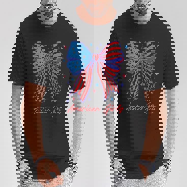 愛国的な弓 アメリカンガーリーシャツ 星条旗アート Tシャツ 面白い贈り物