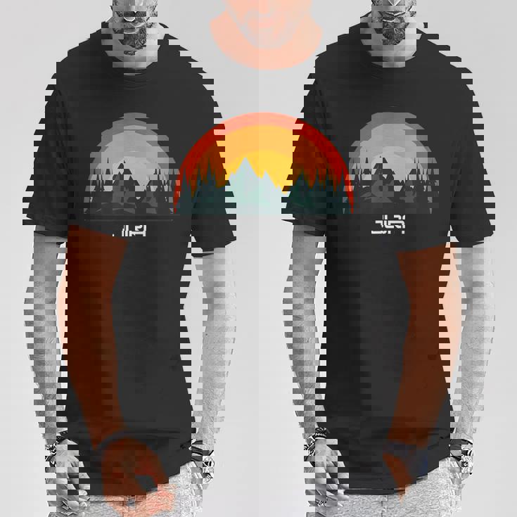 日没のジュラ山脈とハイマートカントン Tシャツ 面白い贈り物