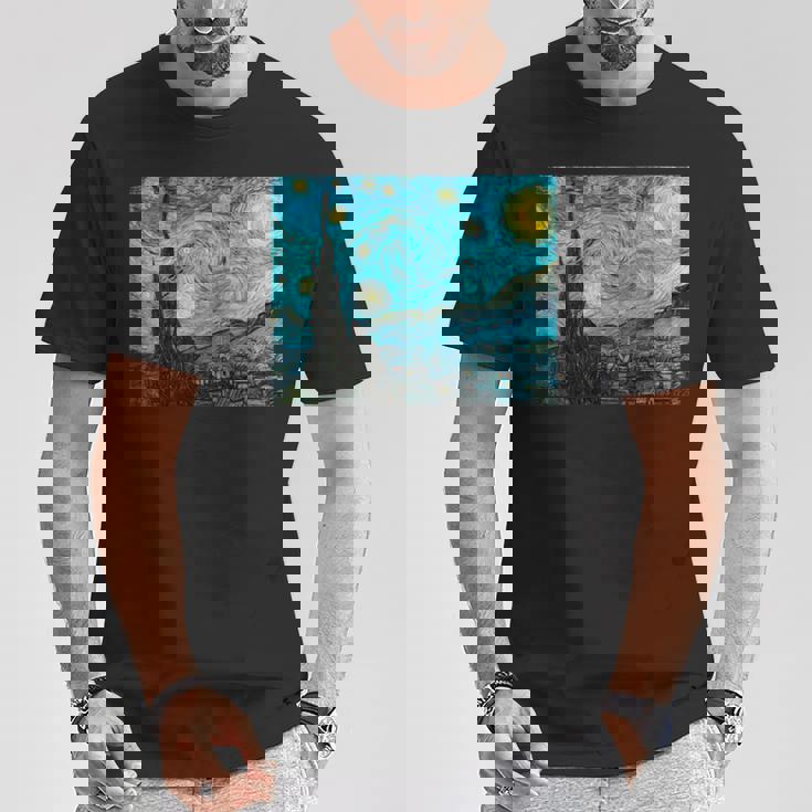 星月夜 ゴッホ 長袖tシャツ Tシャツ 面白い贈り物