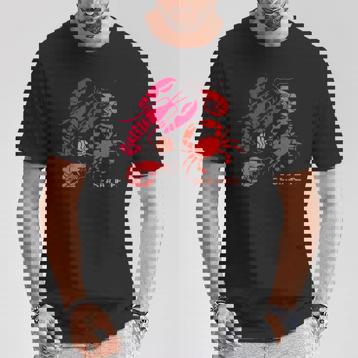 海洋生物、ロブスター、カニ、エビ、カミ、海洋、シーフード Tシャツ 面白い贈り物