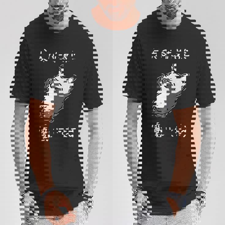 犬のために働いてます 柴犬 しばいぬ 犬好き かわいい おもしろ ギャグ ダジャレ メンズ 半袖 Tシャツ 面白い贈り物