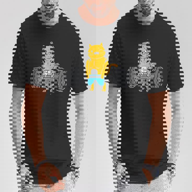 猫 デッドリフト パワーリフティング ウェイトリフティング 猫好き Tシャツ 面白い贈り物