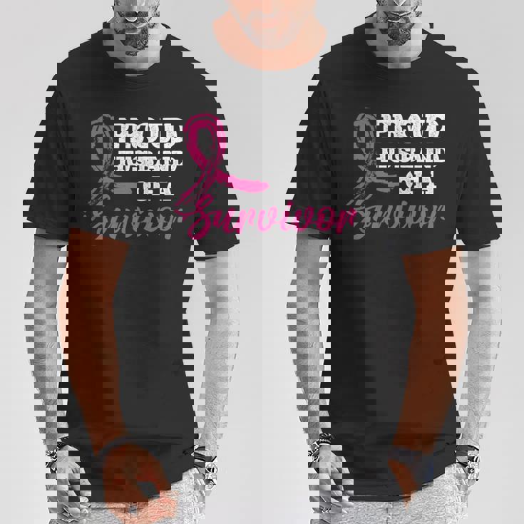 生存者の乳がん啓発の誇り高き夫。 長袖tシャツ Tシャツ 面白い贈り物