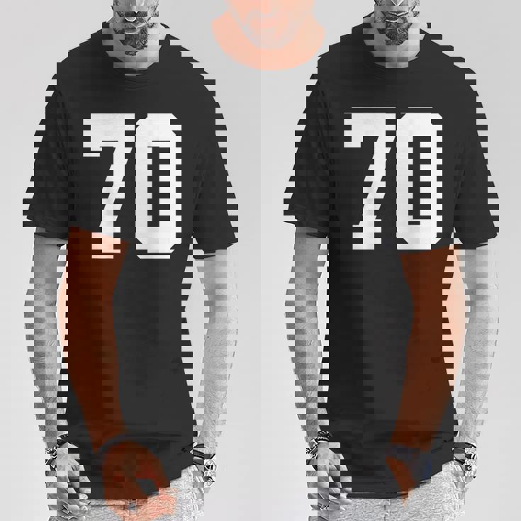 番号70 背面 スポーツチームジャージ番号 Tシャツ 面白い贈り物