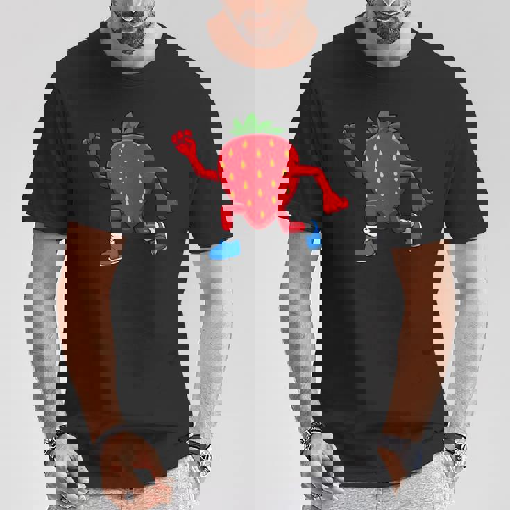 皮肉なイチゴランニングマラソン趣味のランナー Tシャツ 面白い贈り物