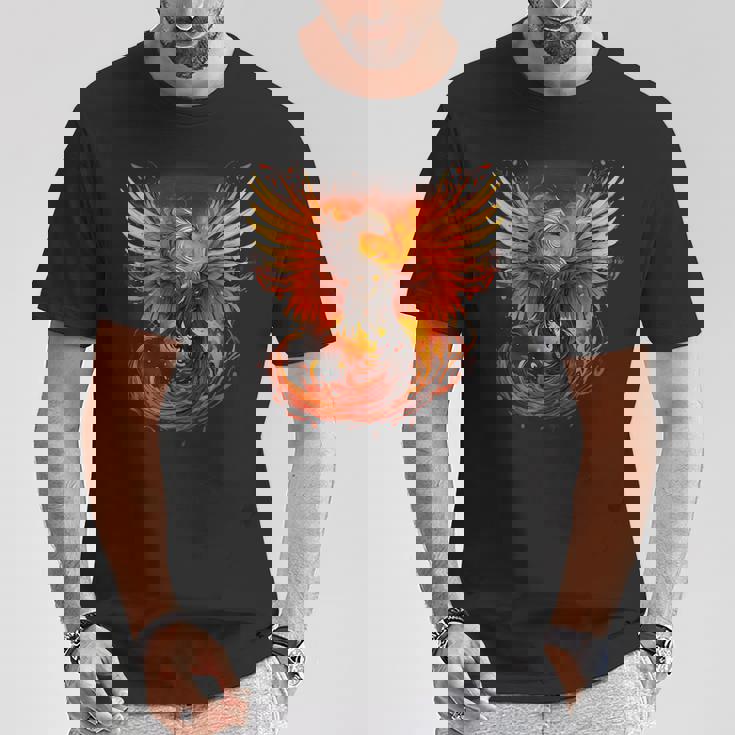 神話の鳥 若返り 不死鳥 芸術作品 ファイヤーバード リボーン Tシャツ 面白い贈り物