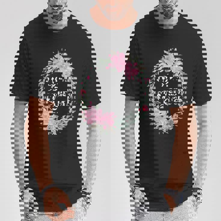 花柄 92歳 誕生日 男性 女性 92歳 誕生日 Tシャツ 面白い贈り物