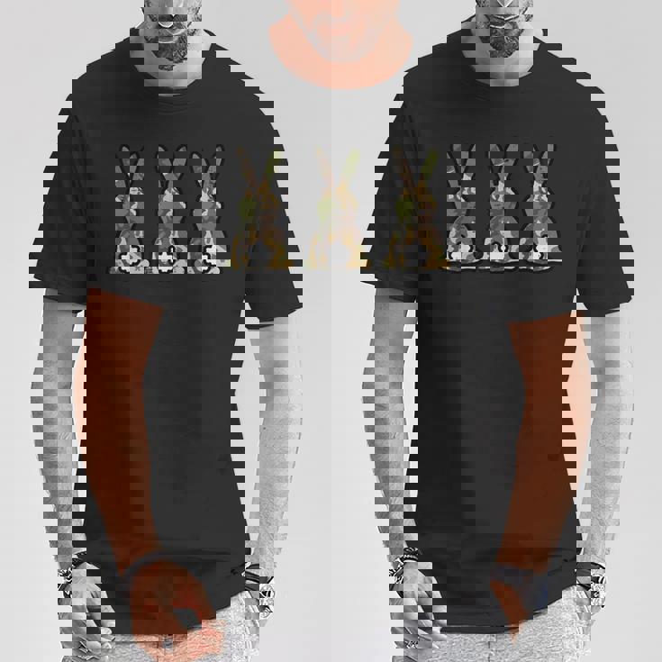 迷彩柄 ウサギ キュート イースターデー ウサギ 男性 女性 キッズ Tシャツ 面白い贈り物