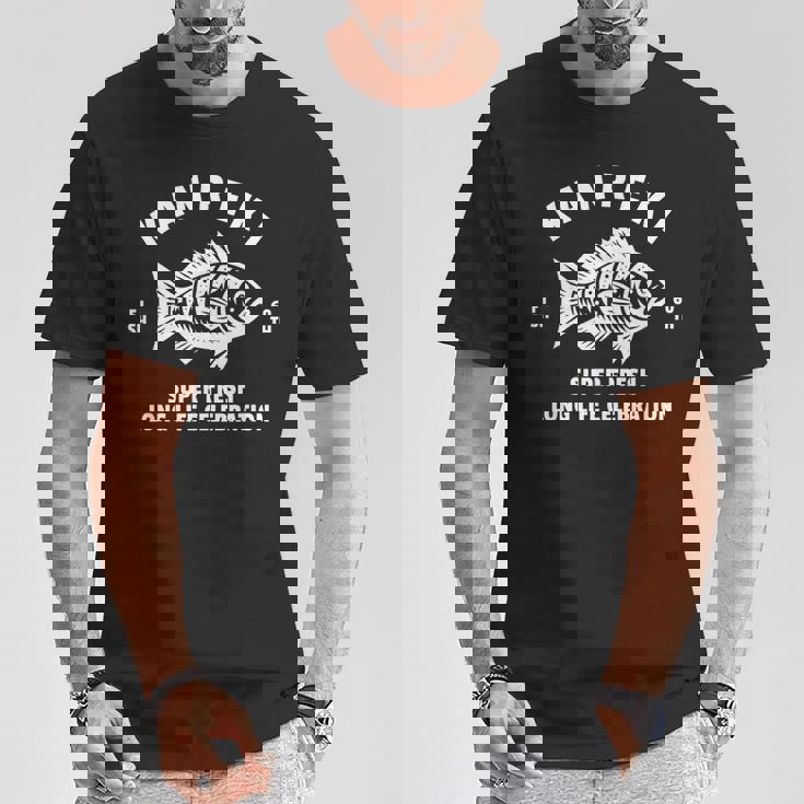 還暦祝い 魚釣りが趣味の60歳に贈る特別なお祝い 長寿・安全・大漁祈願 かっこいい Tシャツ 面白い贈り物