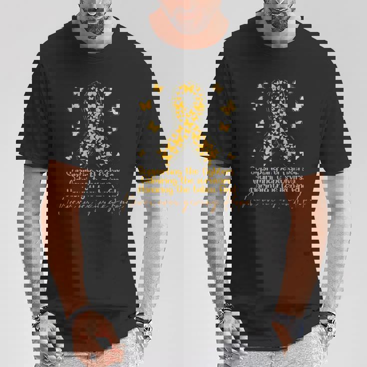 闘士と生存者の小児がん啓発をサポート Tシャツ 面白い贈り物