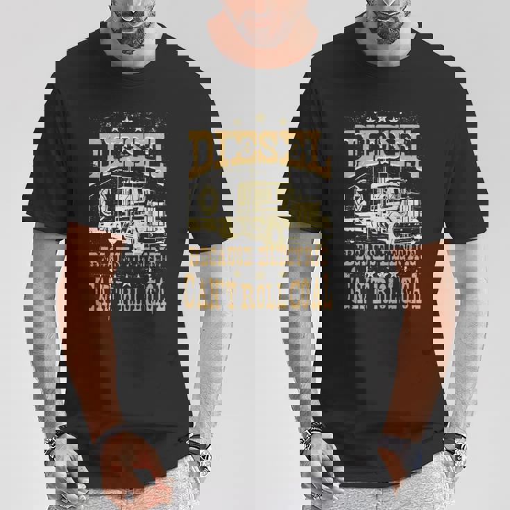 電気は石炭ディーゼルトラックを転がすことができないのでディーゼル 長袖tシャツ Tシャツ 面白い贈り物