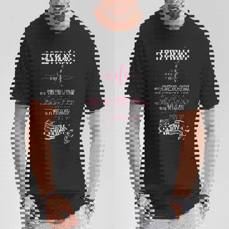 電気技師の妻シャツ 電気技師tシャツ ラインマンギフト Tシャツ 面白い贈り物