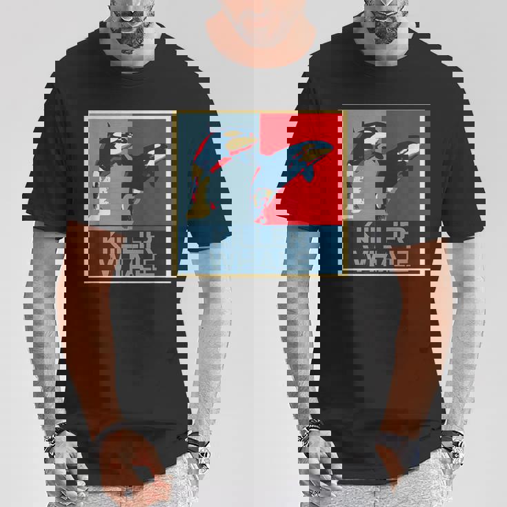 面白tシャツ 海 シャチ おもしろ かわいい グッズ 服 ネタ メンズ オリジナル 夏 生き物 レトロ Tシャツ 面白い贈り物