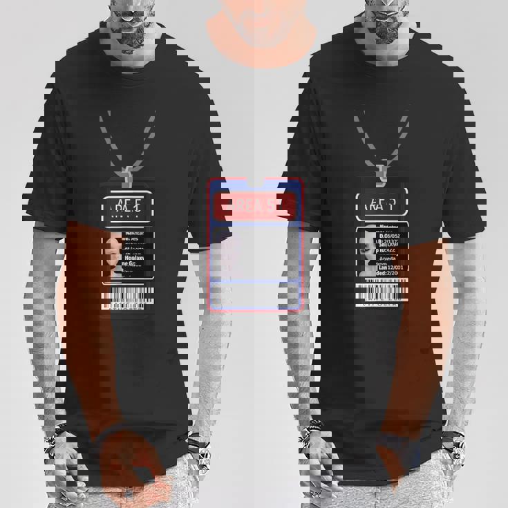 面白いfエリア 51 宇宙人 Idパス ハロウィンコスチューム Tシャツ 面白い贈り物