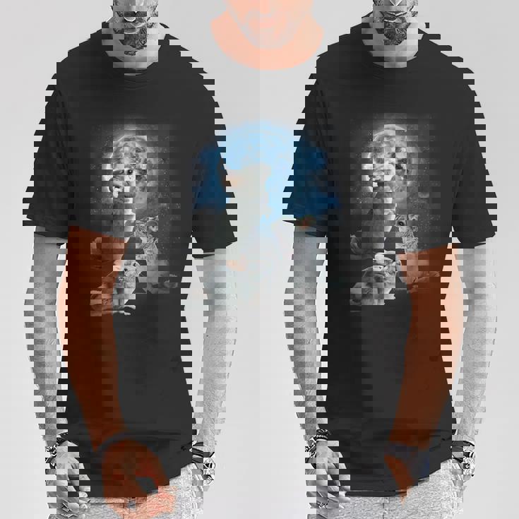 面白いチンチラシャツ 月に吠えるチンチラ Tシャツ 面白い贈り物