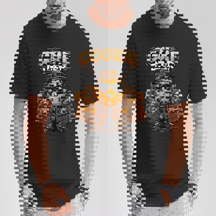 面白くて愛らしいクッキーディーラーかわいい漫画のパン屋 Tシャツ 面白い贈り物