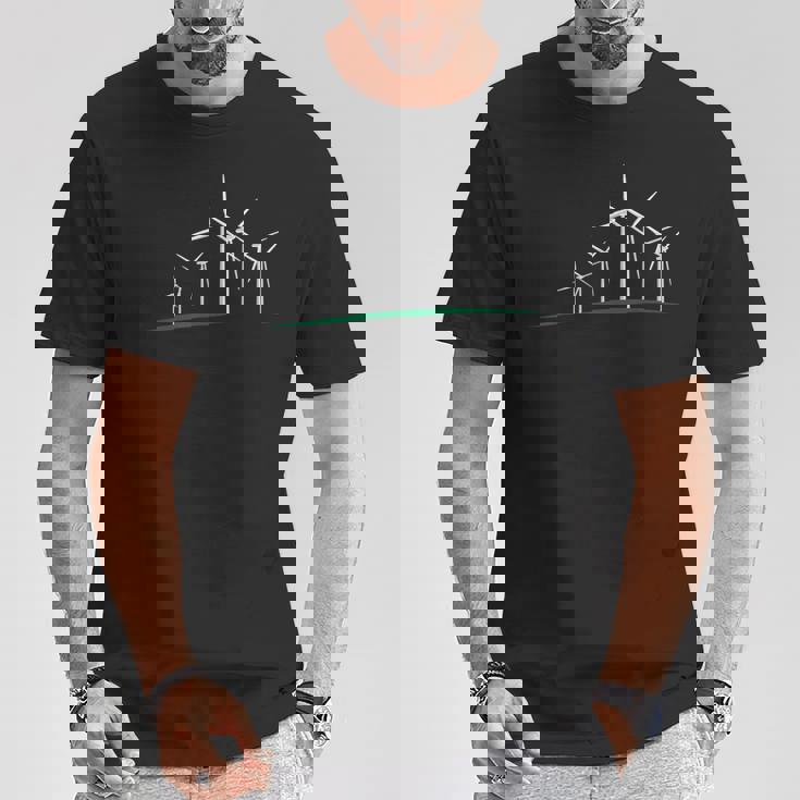 風車の風力発電設計 Tシャツ 面白い贈り物