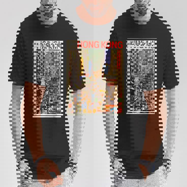 香港のお土産ポスター香港 Tシャツ 面白い贈り物