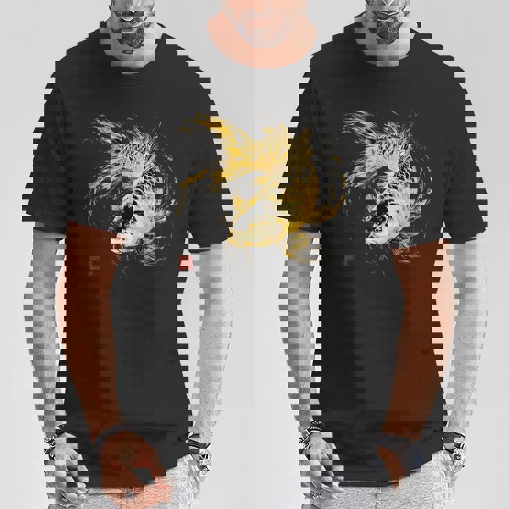 鯉 黒金 アクアリウム ニシキゴイ 観賞魚 イラスト Tシャツ 面白い贈り物