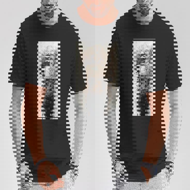 黒と白の天使 クラシックヴィンテージアート Tシャツ 面白い贈り物