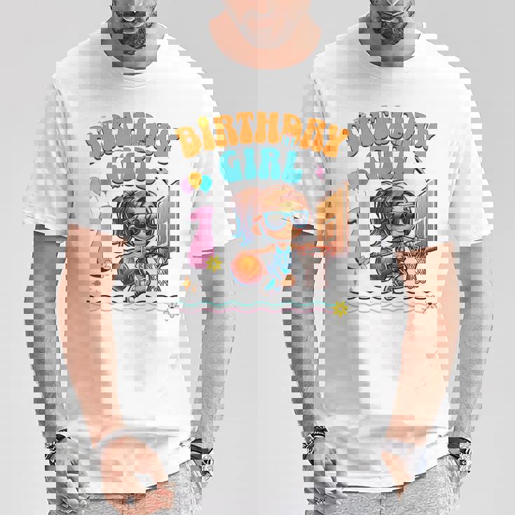 1歳の誕生日 バスケットボール 1歳 女の子 バスケットボール フープ ダンキング Tシャツ 面白い贈り物