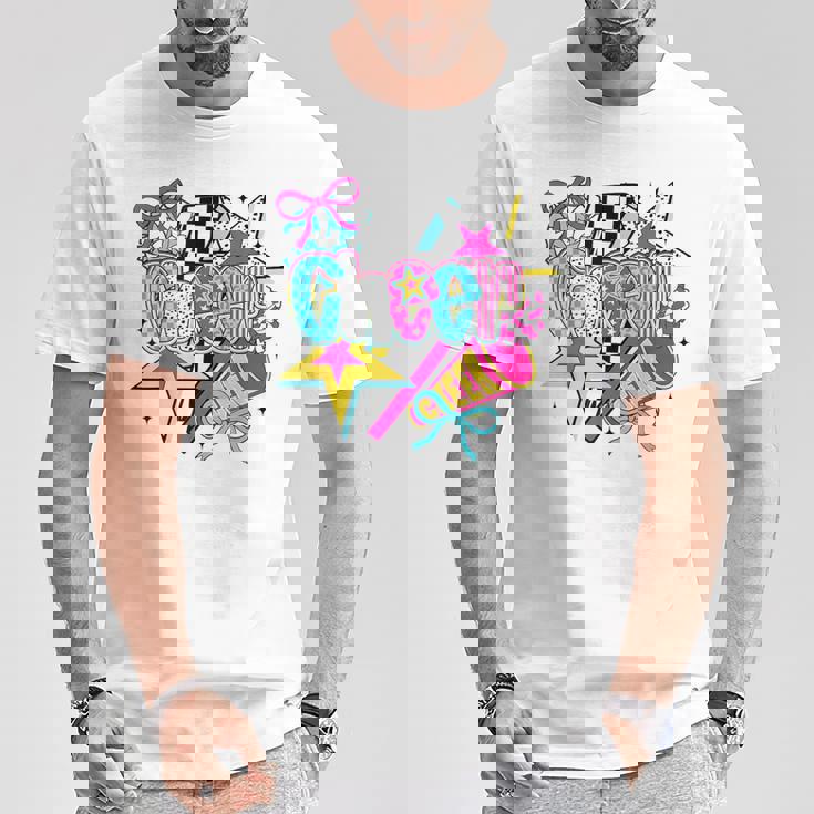 Cheer Season Football Bow Game Day Cheer Mom Cheerleading T-Shirt Unique Gifts